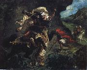 unknow artist Lion hunting map France oil painting artist